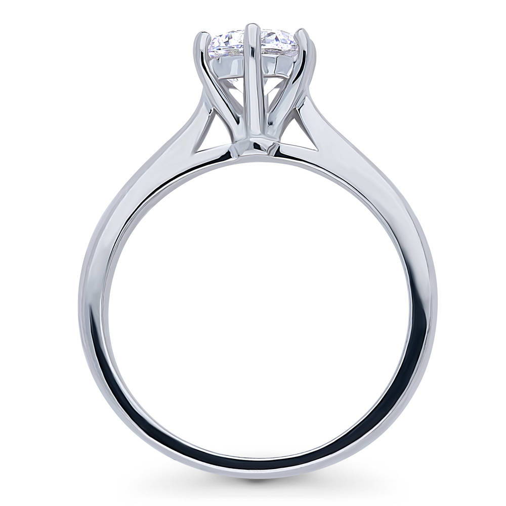 Solitaire 1ct Round CZ Ring in Sterling Silver