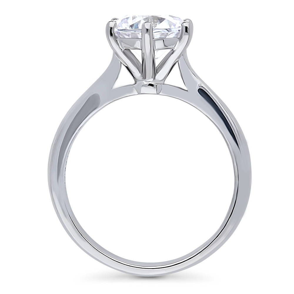 Alternate view of Solitaire 2ct Round CZ Ring in Sterling Silver