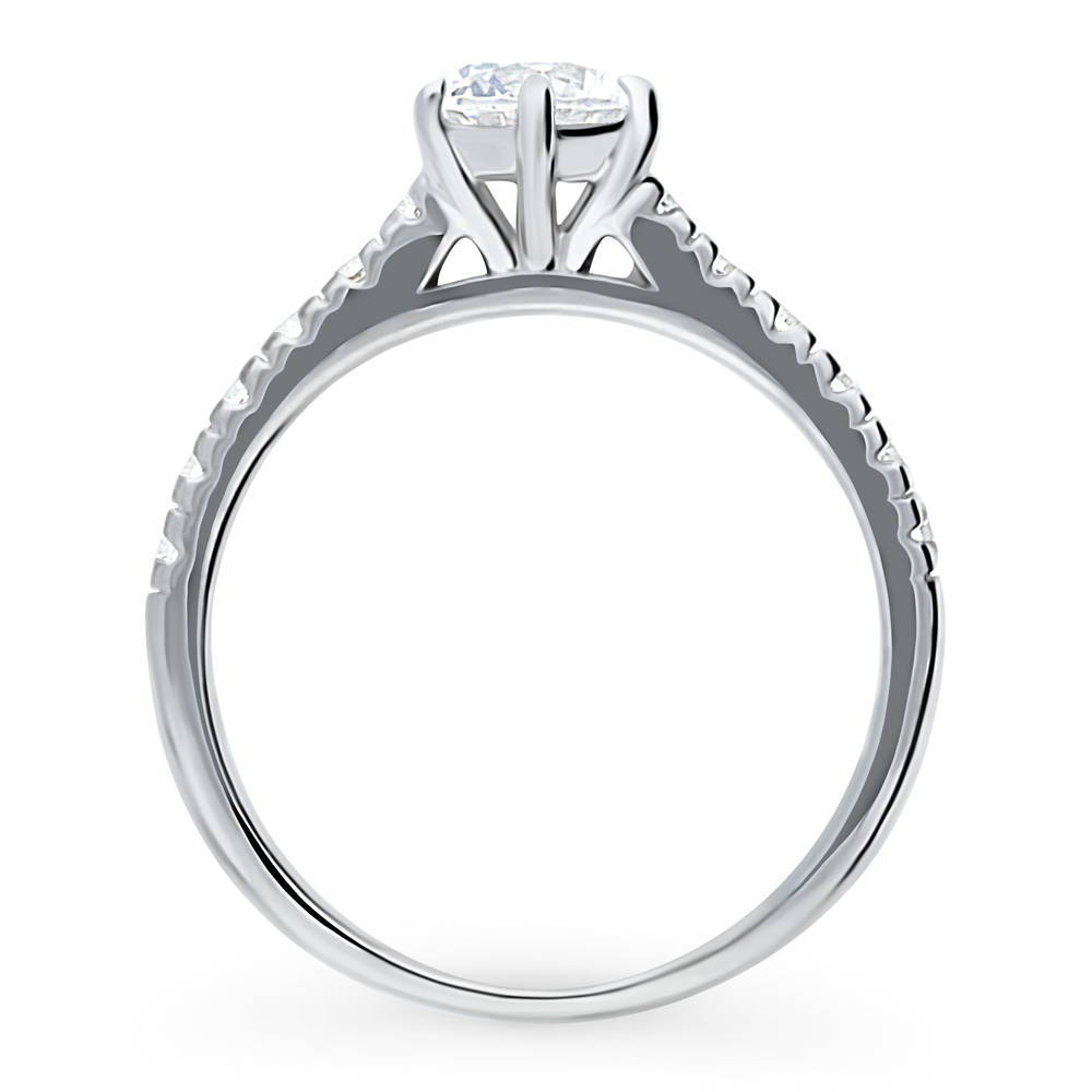 Solitaire 0.8ct Round CZ Ring in Sterling Silver