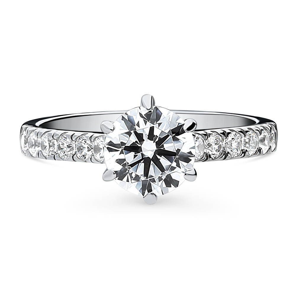 Solitaire 1.25ct Round CZ Ring in Sterling Silver