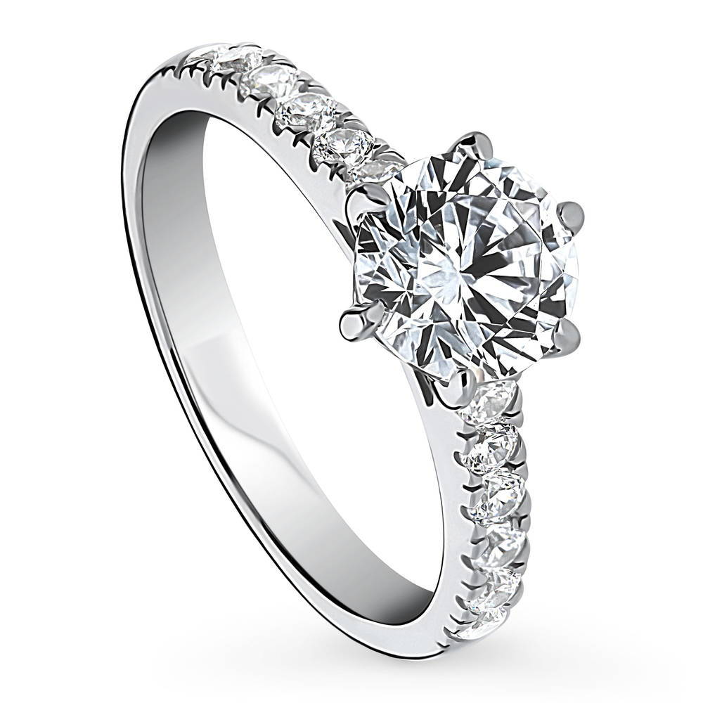 Solitaire 1.25ct Round CZ Ring in Sterling Silver