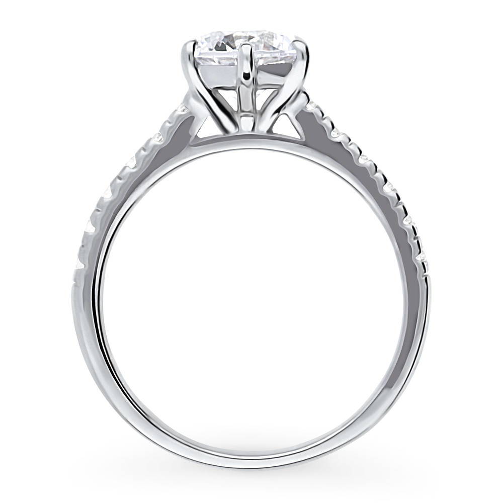 Alternate view of Solitaire 1.25ct Round CZ Ring in Sterling Silver