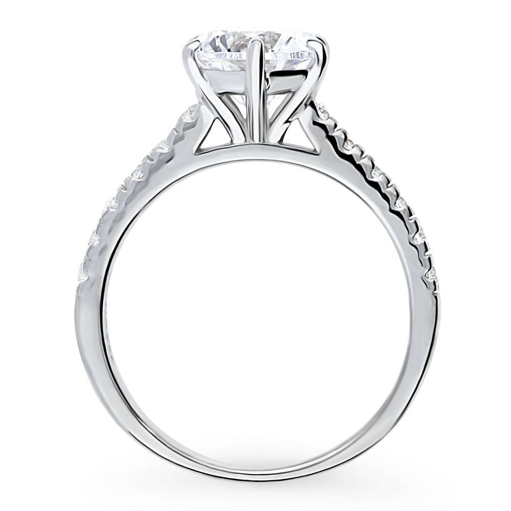 Alternate view of Solitaire 2ct Round CZ Ring in Sterling Silver