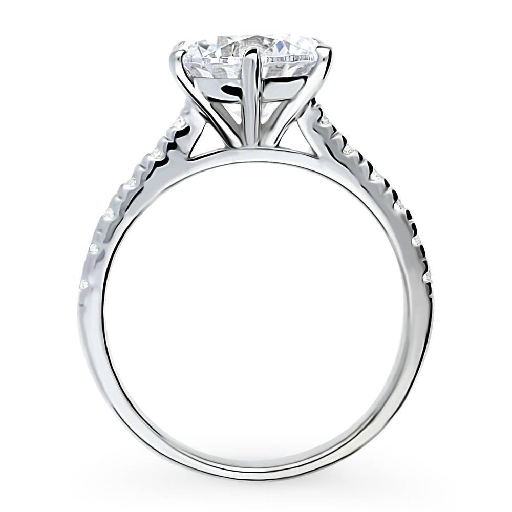Alternate view of Solitaire 2.7ct Round CZ Ring in Sterling Silver, 8 of 9