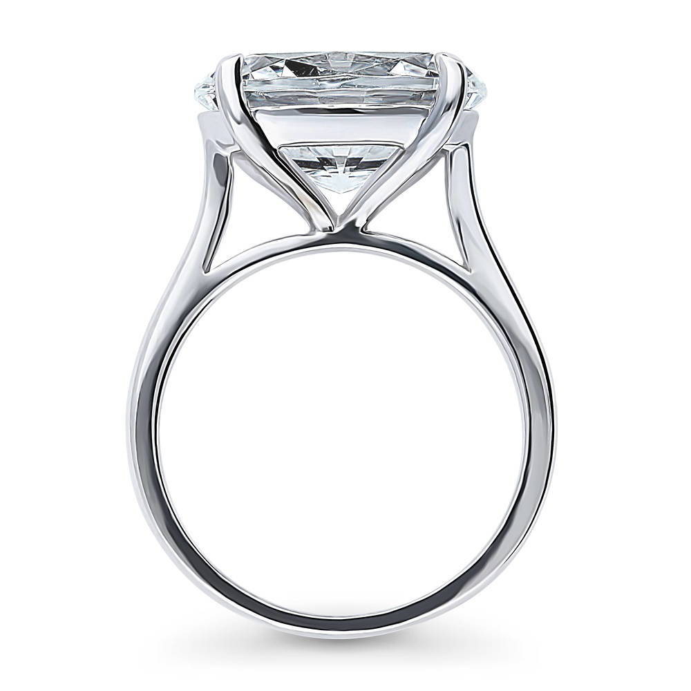 Solitaire East-West 5.5ct Oval CZ Statement Ring in Sterling Silver