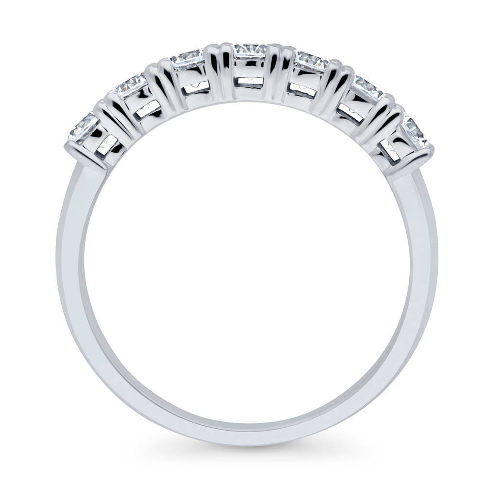 Alternate view of 7-Stone CZ Half Eternity Ring in Sterling Silver
