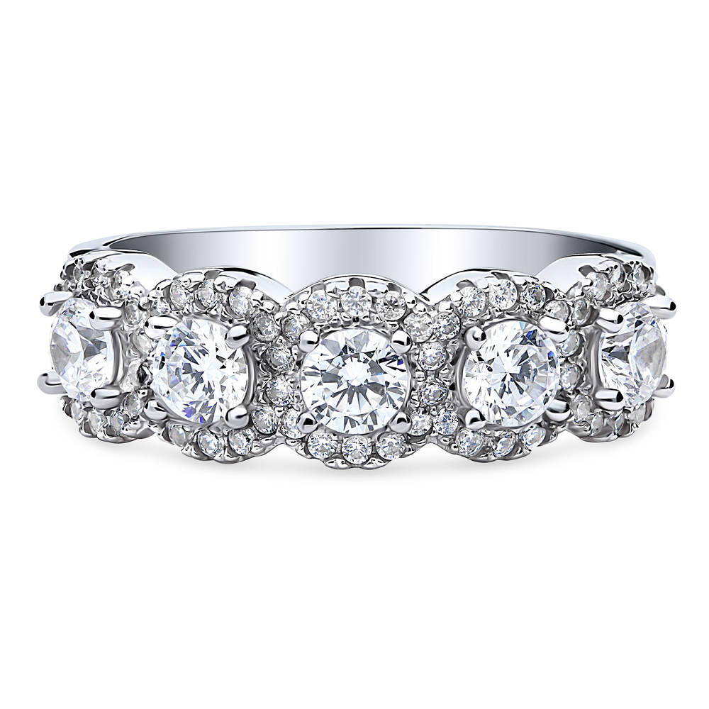 5-Stone CZ Band in Sterling Silver