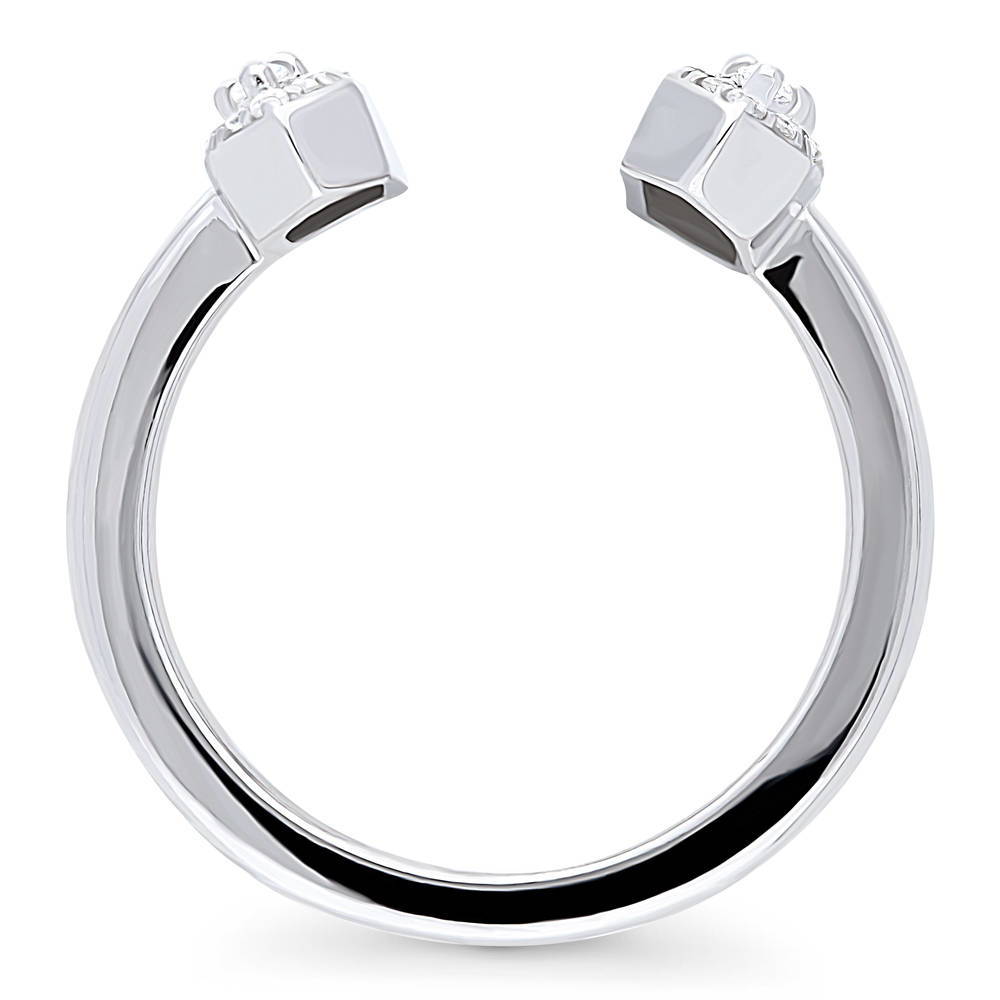 Alternate view of Bar Open CZ Statement Ring in Sterling Silver