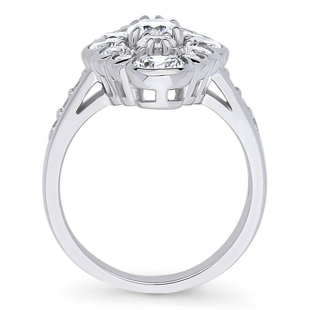 Bubble Navette CZ Statement Ring in Sterling Silver