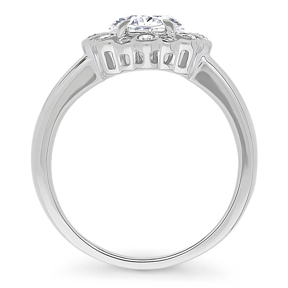 Alternate view of Bubble Halo CZ Ring in Sterling Silver