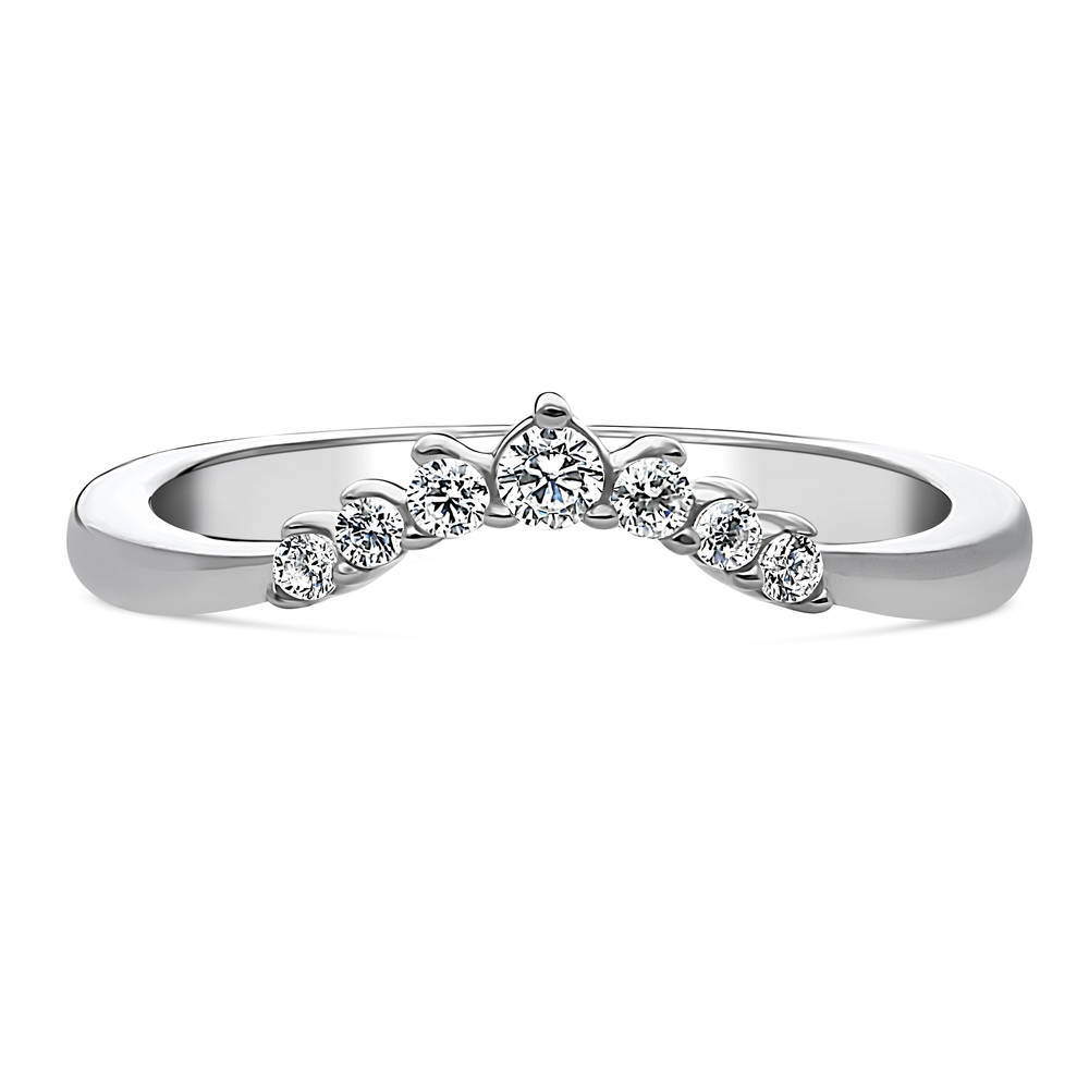 Wishbone 7-Stone CZ Curved Band in Sterling Silver, 1 of 9