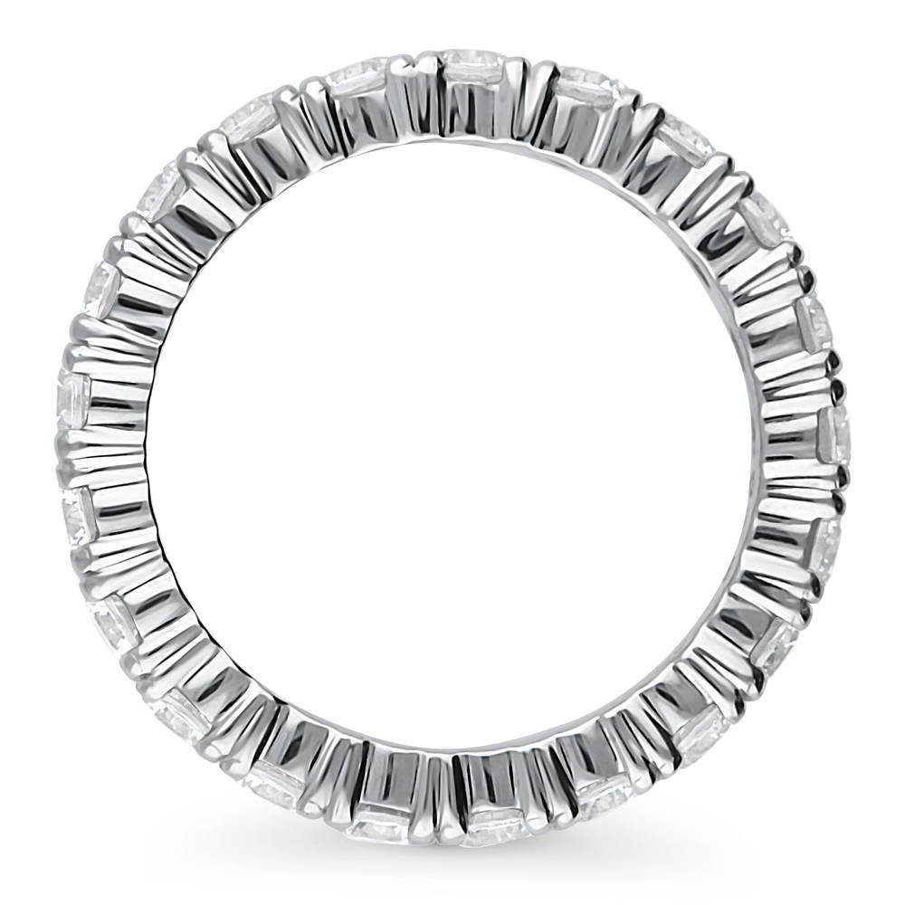 Angle view of CZ Eternity Ring in Sterling Silver