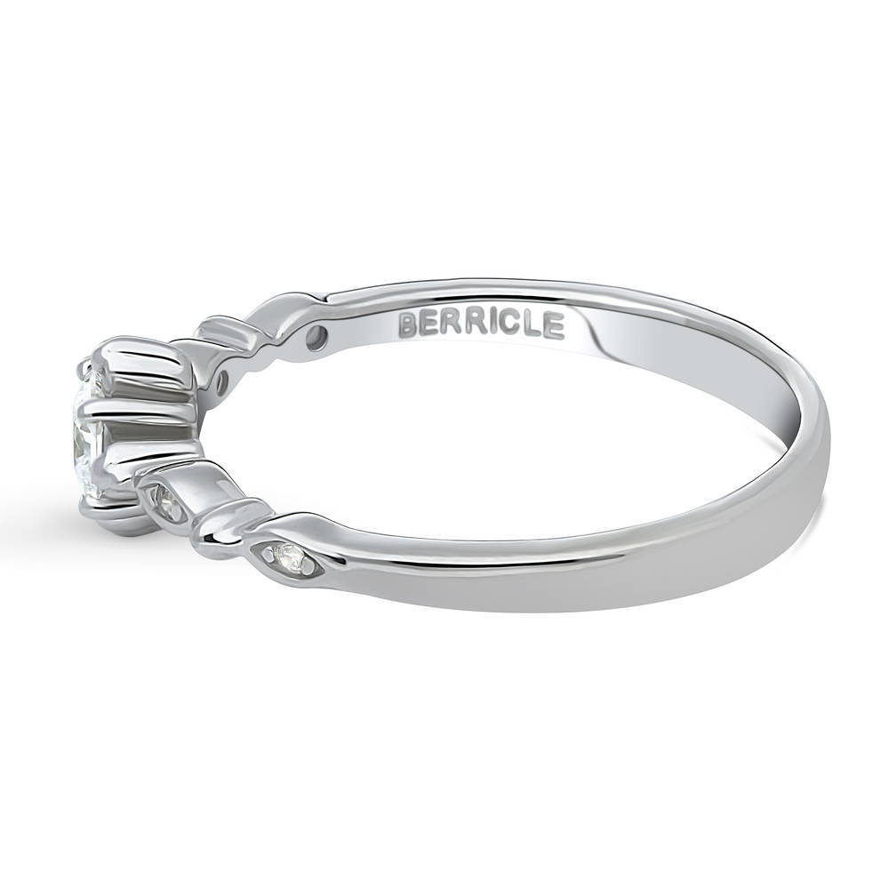 Solitaire Bead Princess CZ Ring in Sterling Silver 0.18ct