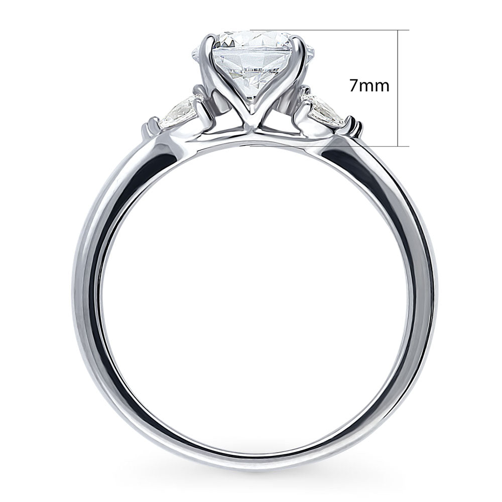 Alternate view of Solitaire 1.25ct Round CZ Ring in Sterling Silver