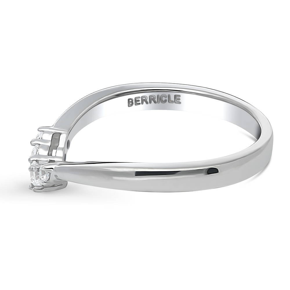 Wishbone 5-Stone CZ Curved Band in Sterling Silver