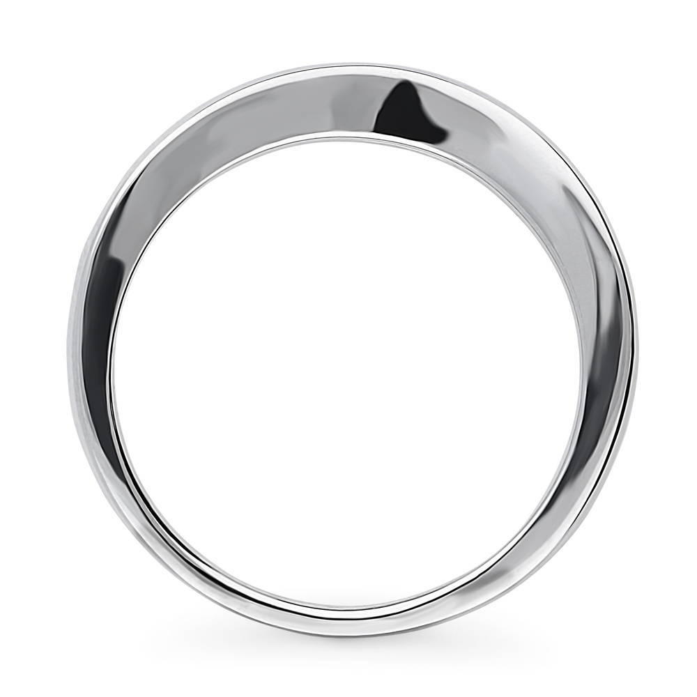 Channel Set CZ Curved Half Eternity Ring in Sterling Silver, alternate view