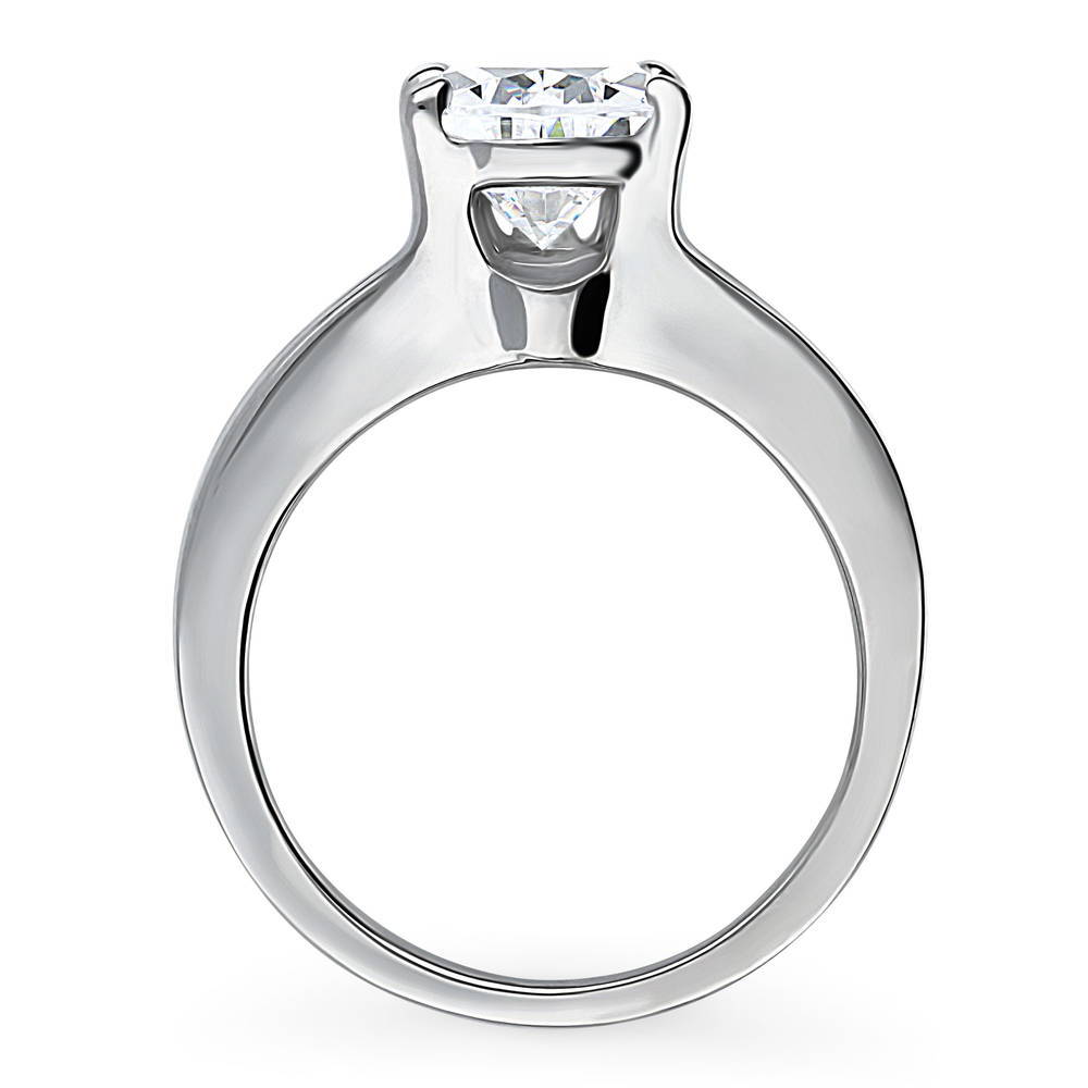 Alternate view of Solitaire 3ct Pear CZ Ring in Sterling Silver