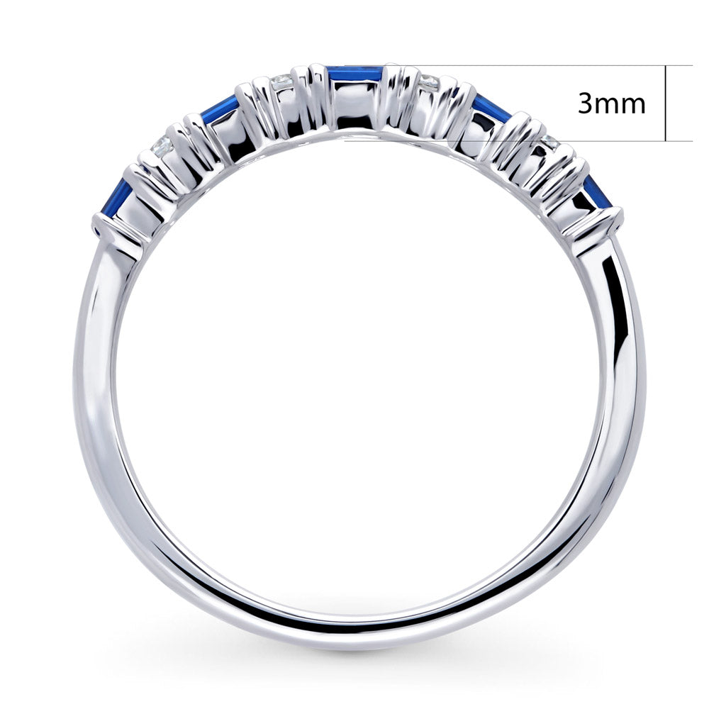 Art Deco CZ Half Eternity Ring in Sterling Silver, 8 of 9