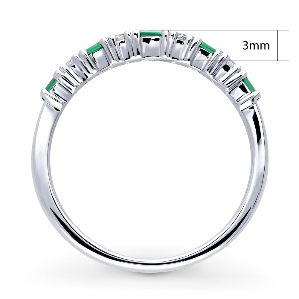 Alternate view of Art Deco CZ Half Eternity Ring in Sterling Silver