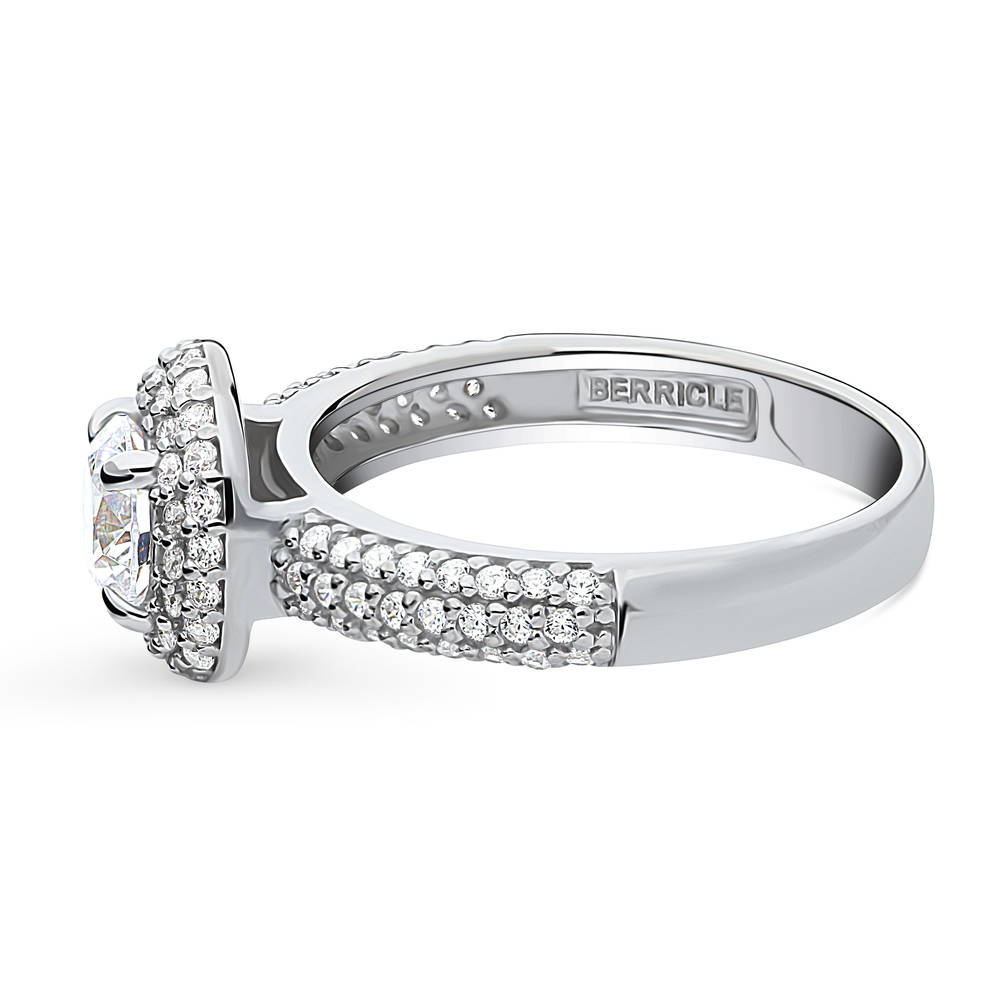 Halo Round CZ Ring in Sterling Silver