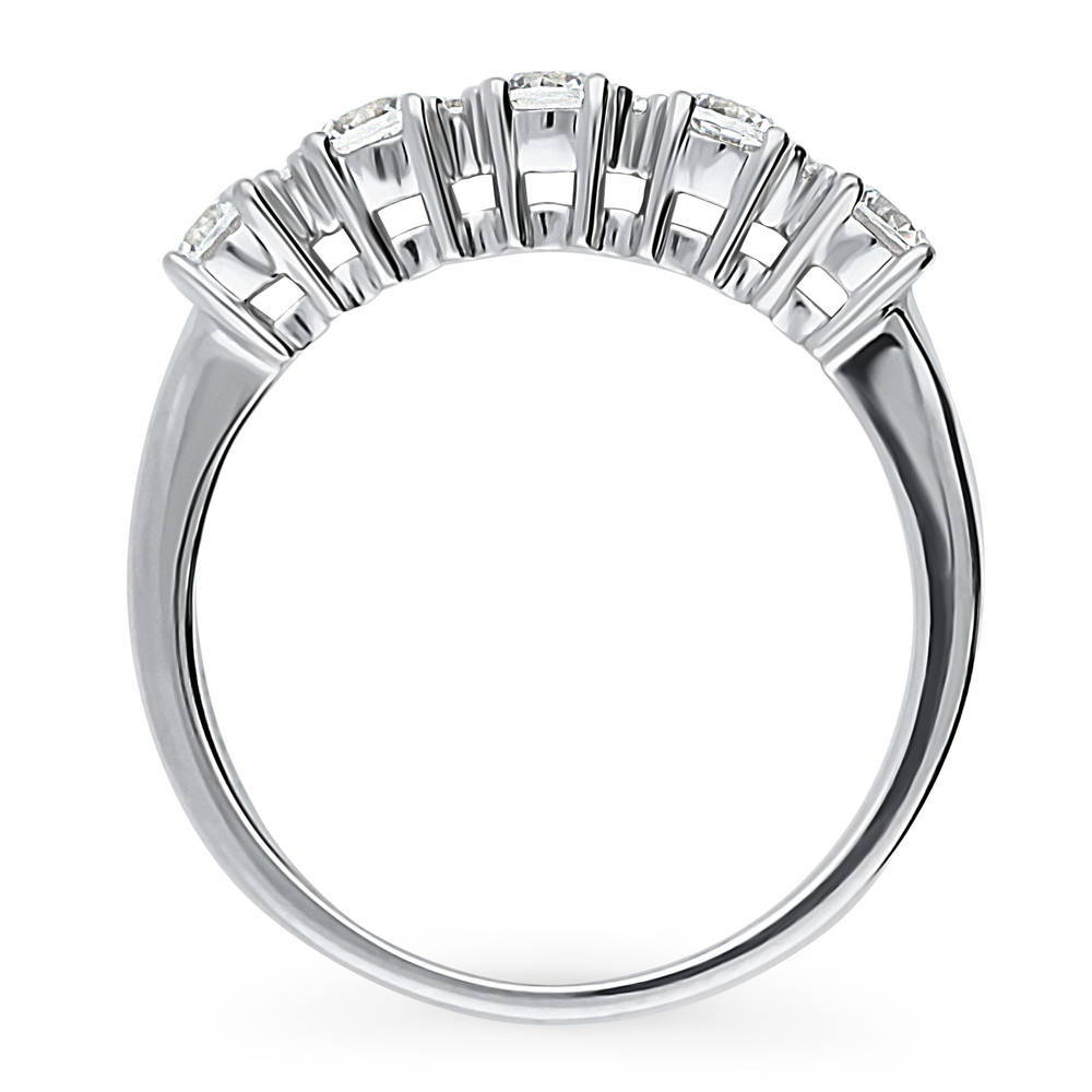 Alternate view of 5-Stone CZ Ring in Sterling Silver