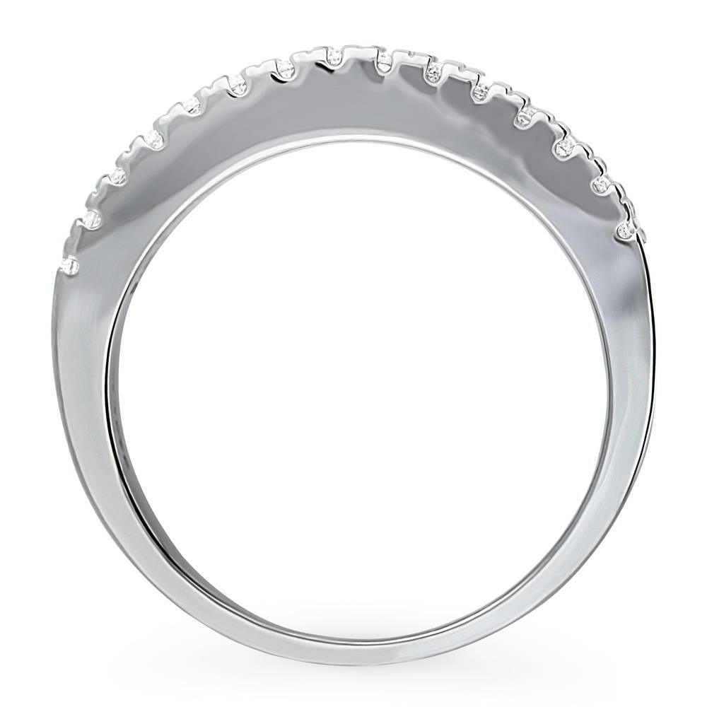 Alternate view of CZ Statement Half Eternity Ring in Sterling Silver