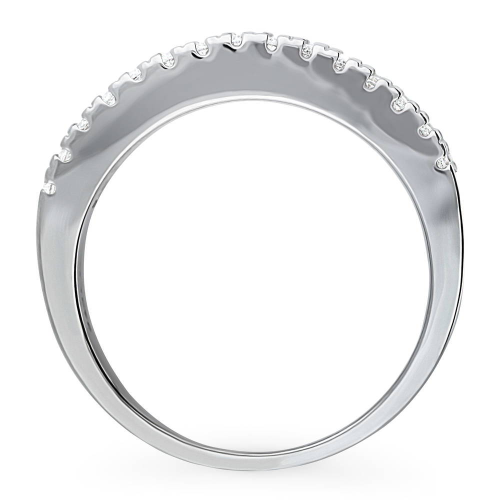 CZ Statement Half Eternity Ring in Sterling Silver, alternate view