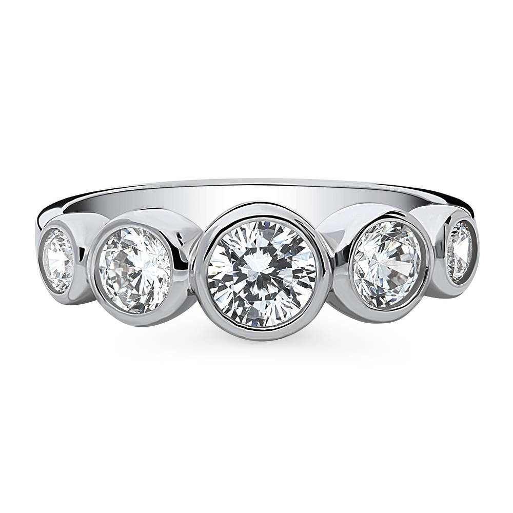 5-Stone CZ Ring in Sterling Silver