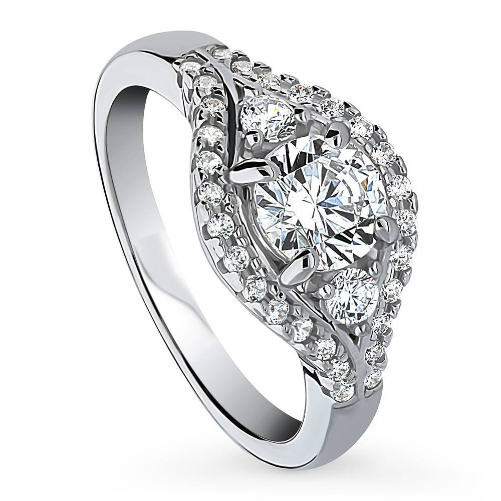 3-Stone Round CZ Ring in Sterling Silver