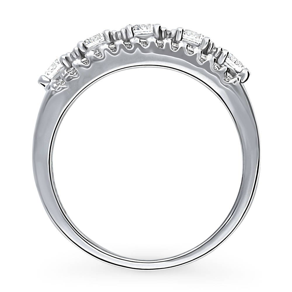 5-Stone CZ Half Eternity Ring in Sterling Silver, alternate view