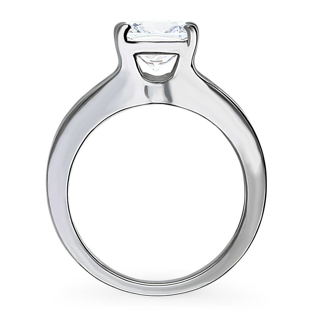 Alternate view of Solitaire 3ct Cushion CZ Ring in Sterling Silver