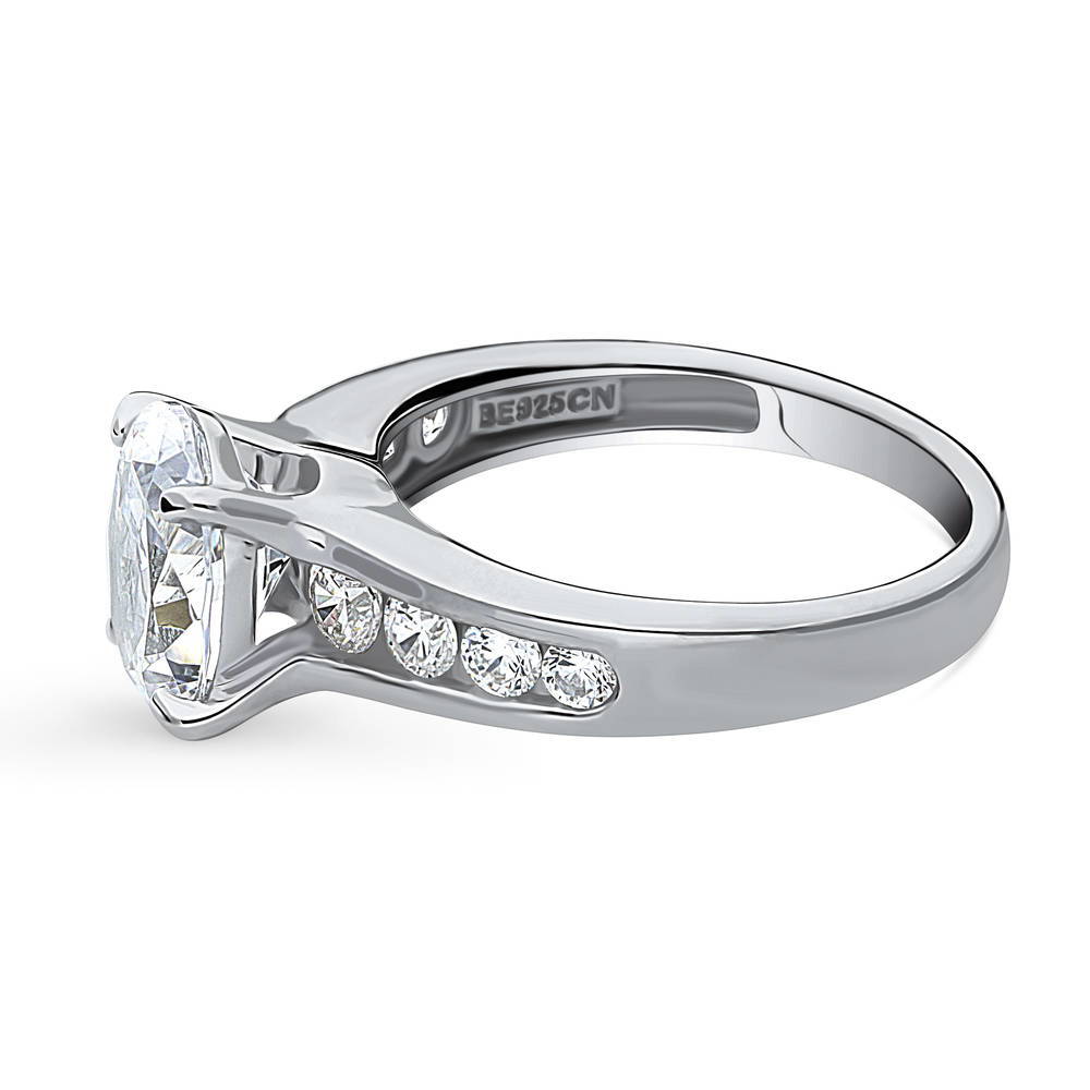 Solitaire 2.5ct Oval CZ Ring in Sterling Silver