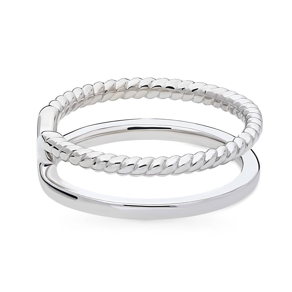 Angle view of Woven Cable Band in Sterling Silver
