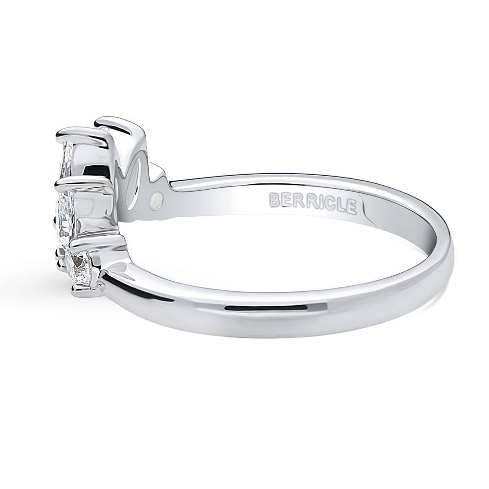 5-Stone Wishbone CZ Band in Sterling Silver