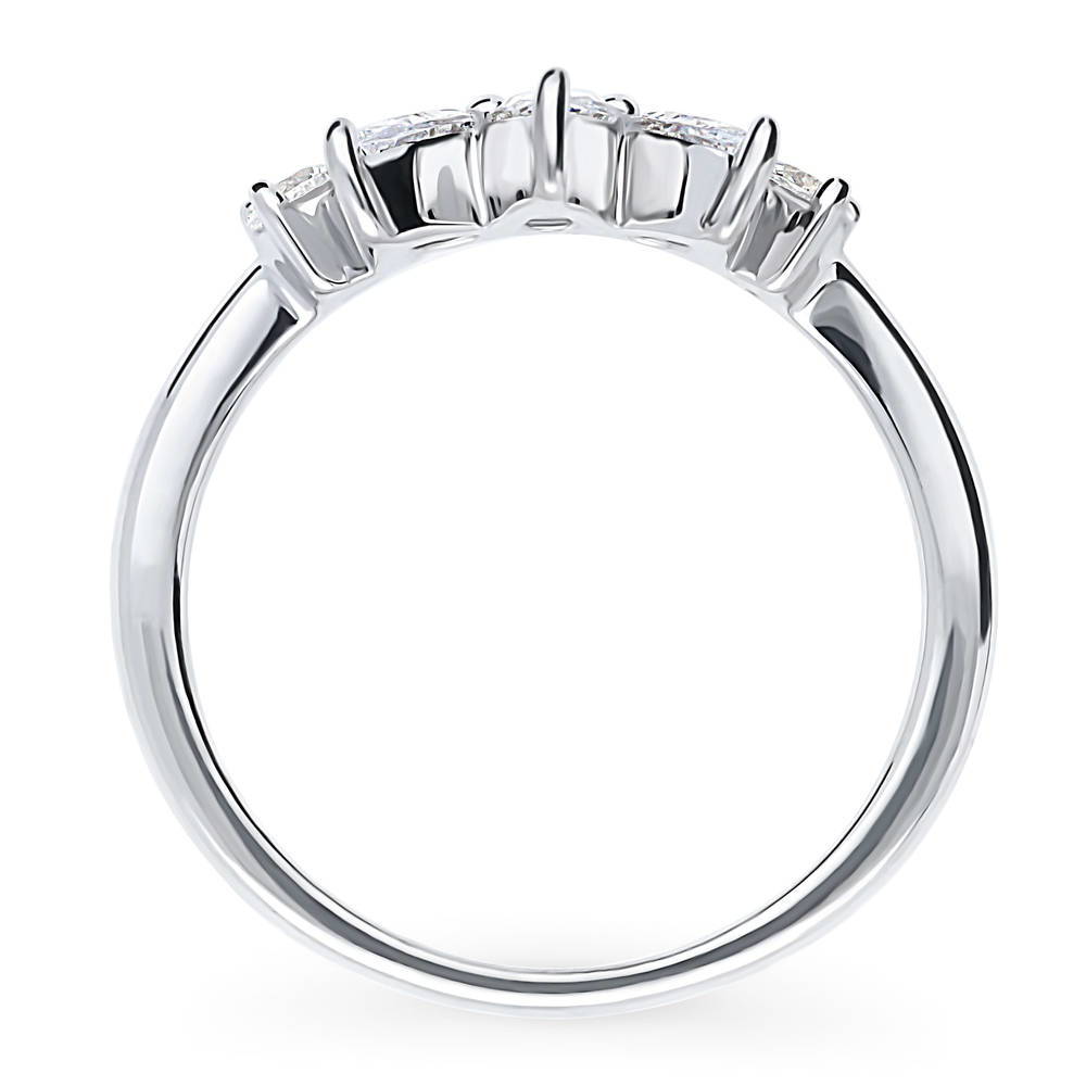 5-Stone Wishbone CZ Curved Band in Sterling Silver, alternate view