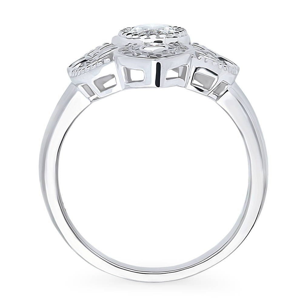 Alternate view of Milgrain CZ Ring in Sterling Silver