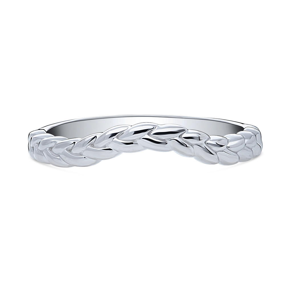 Woven Curved Band in Sterling Silver, 1 of 9