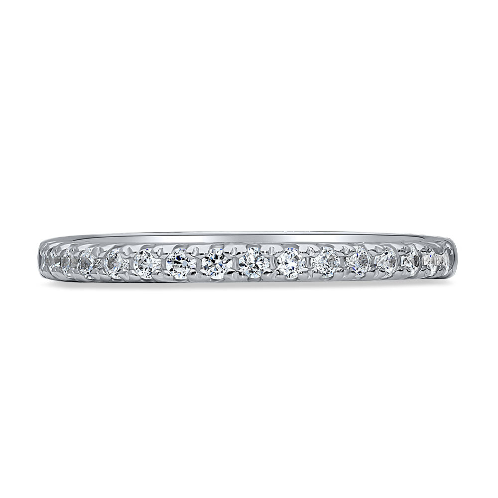 CZ Half Eternity Ring in Sterling Silver, 1 of 10