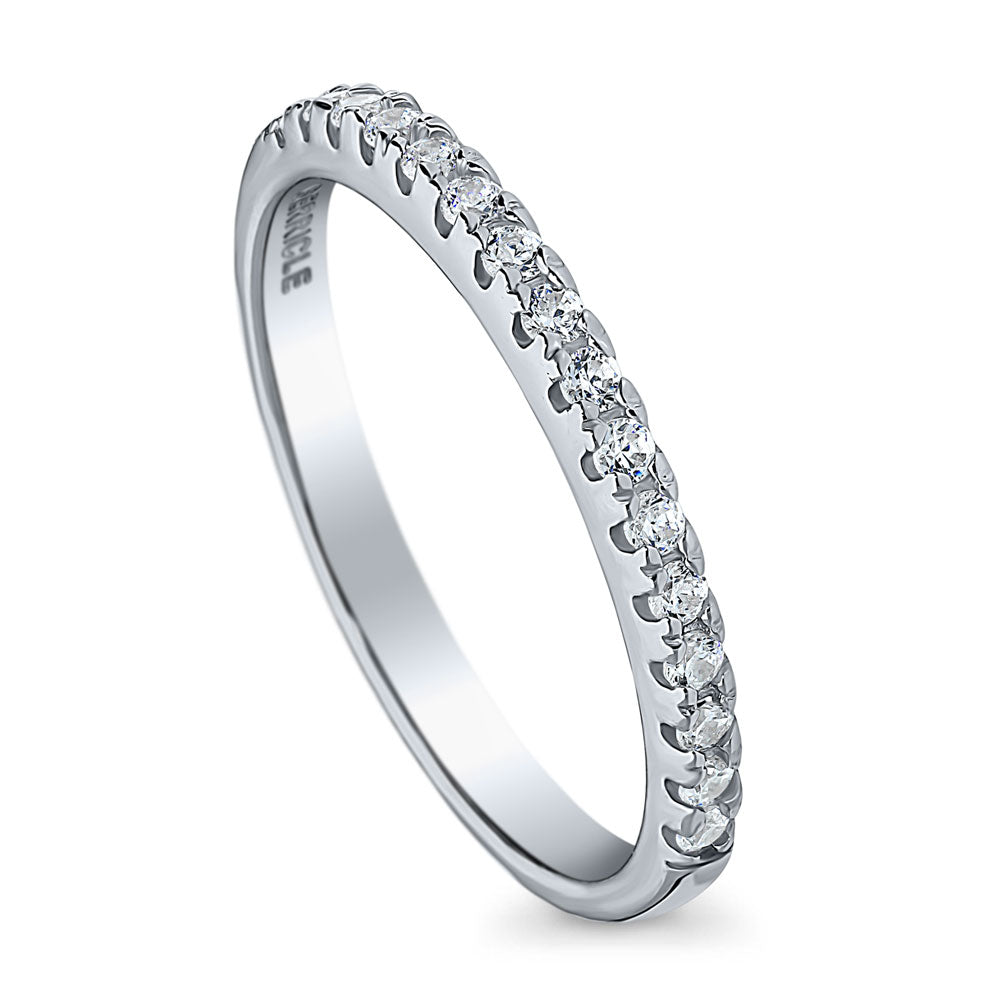 CZ Half Eternity Ring in Sterling Silver