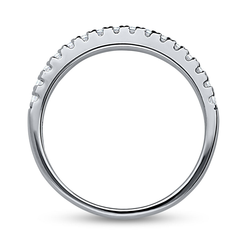 Alternate view of CZ Half Eternity Ring in Sterling Silver