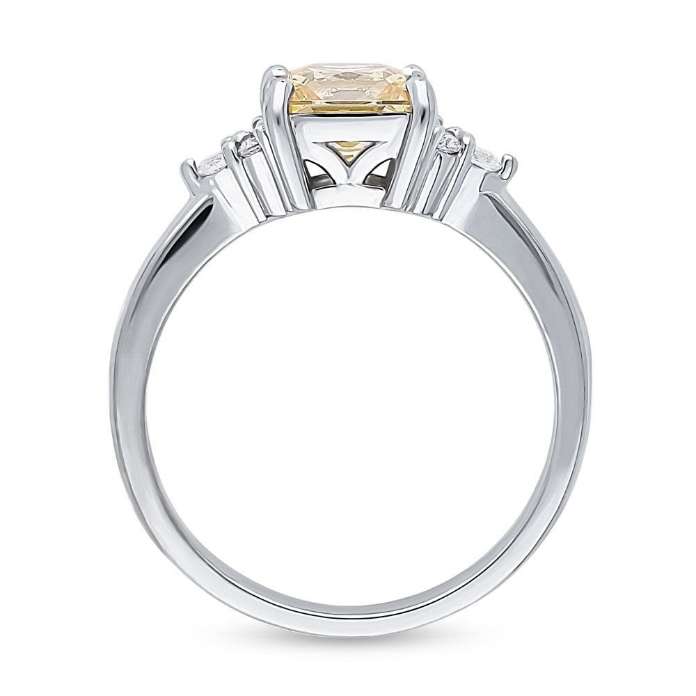 Solitaire Yellow Princess CZ Ring in Sterling Silver 1.2ct