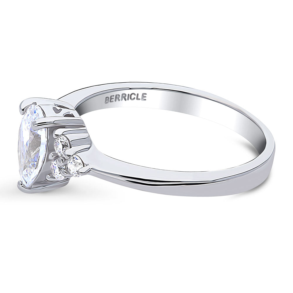 Solitaire 0.8ct Pear CZ Ring in Sterling Silver