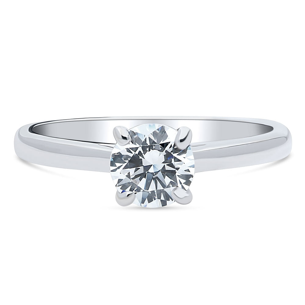 Solitaire 0.8ct Round CZ Ring in Sterling Silver, 1 of 9