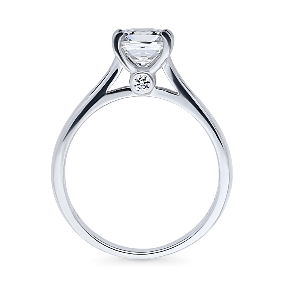 Alternate view of Solitaire 1.2ct Princess CZ Ring in Sterling Silver, 7 of 8
