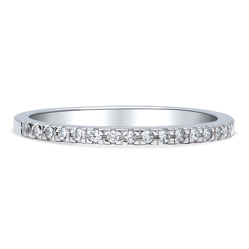 CZ Half Eternity Ring in Sterling Silver