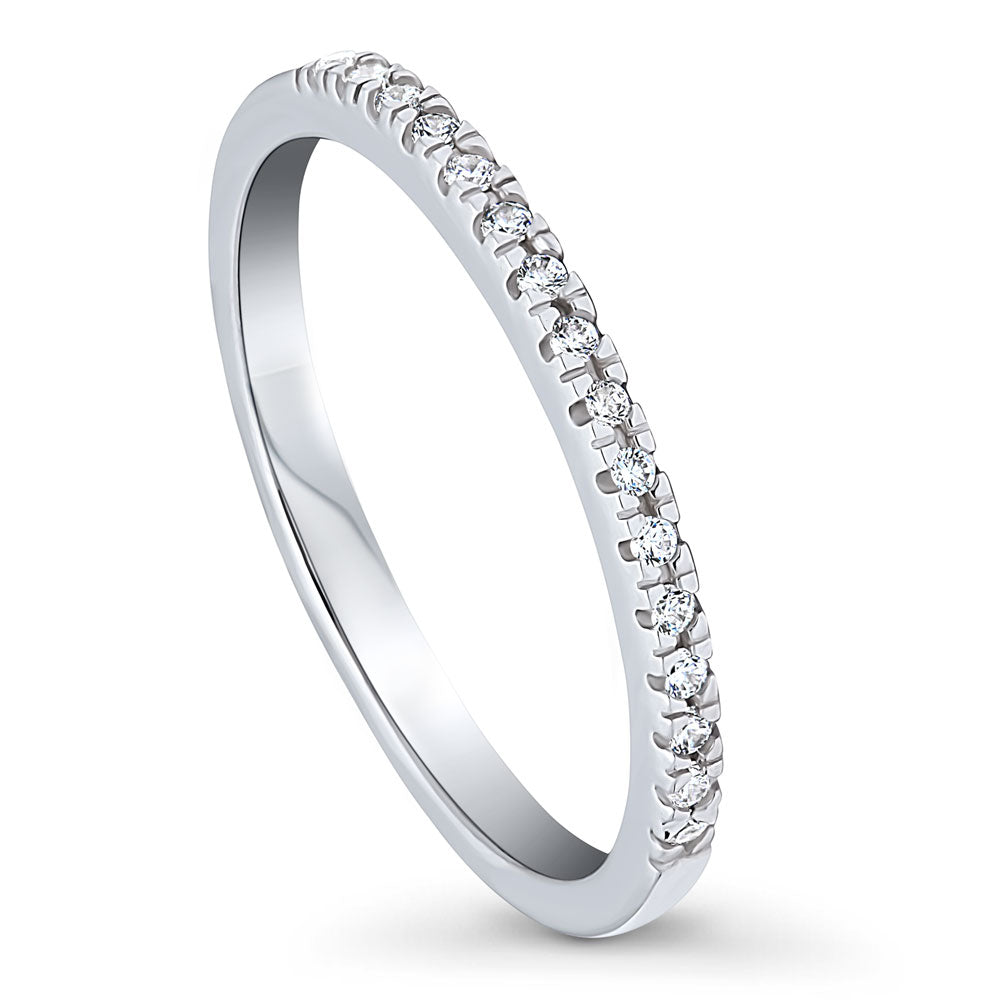 CZ Half Eternity Ring in Sterling Silver