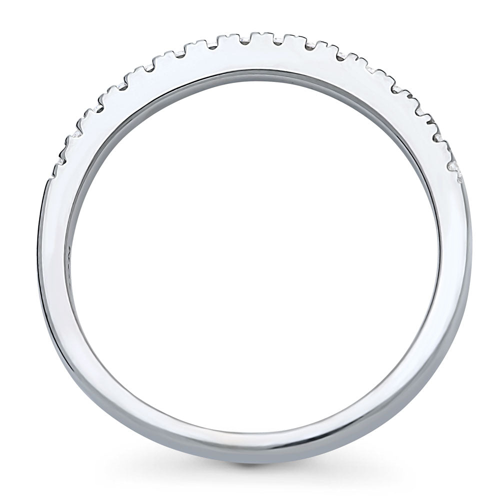 Alternate view of CZ Half Eternity Ring in Sterling Silver