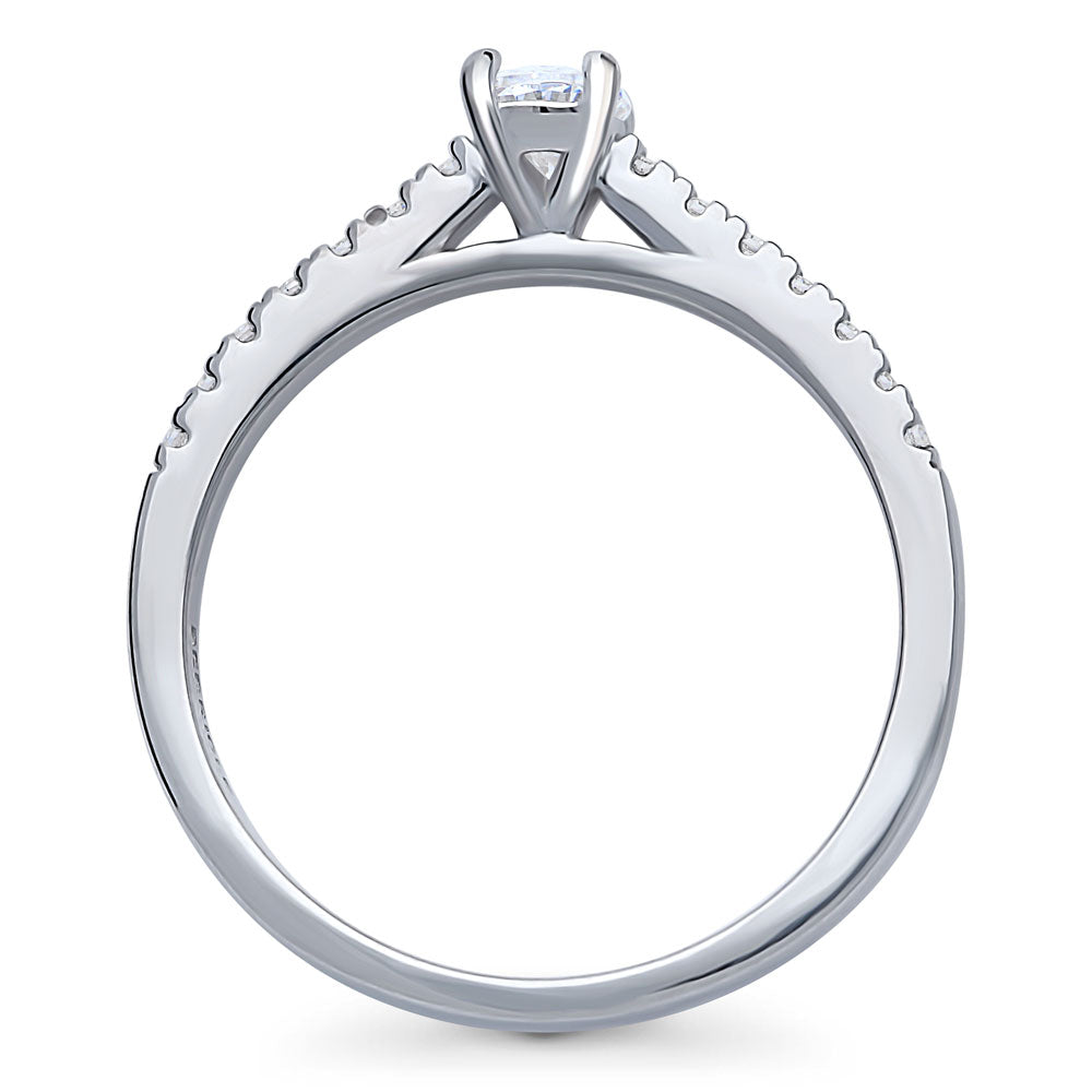 Solitaire 0.4ct Oval CZ Ring in Sterling Silver