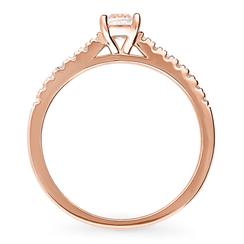 Alternate view of Solitaire 0.35ct Round CZ Ring in Rose Gold Plated Sterling Silver