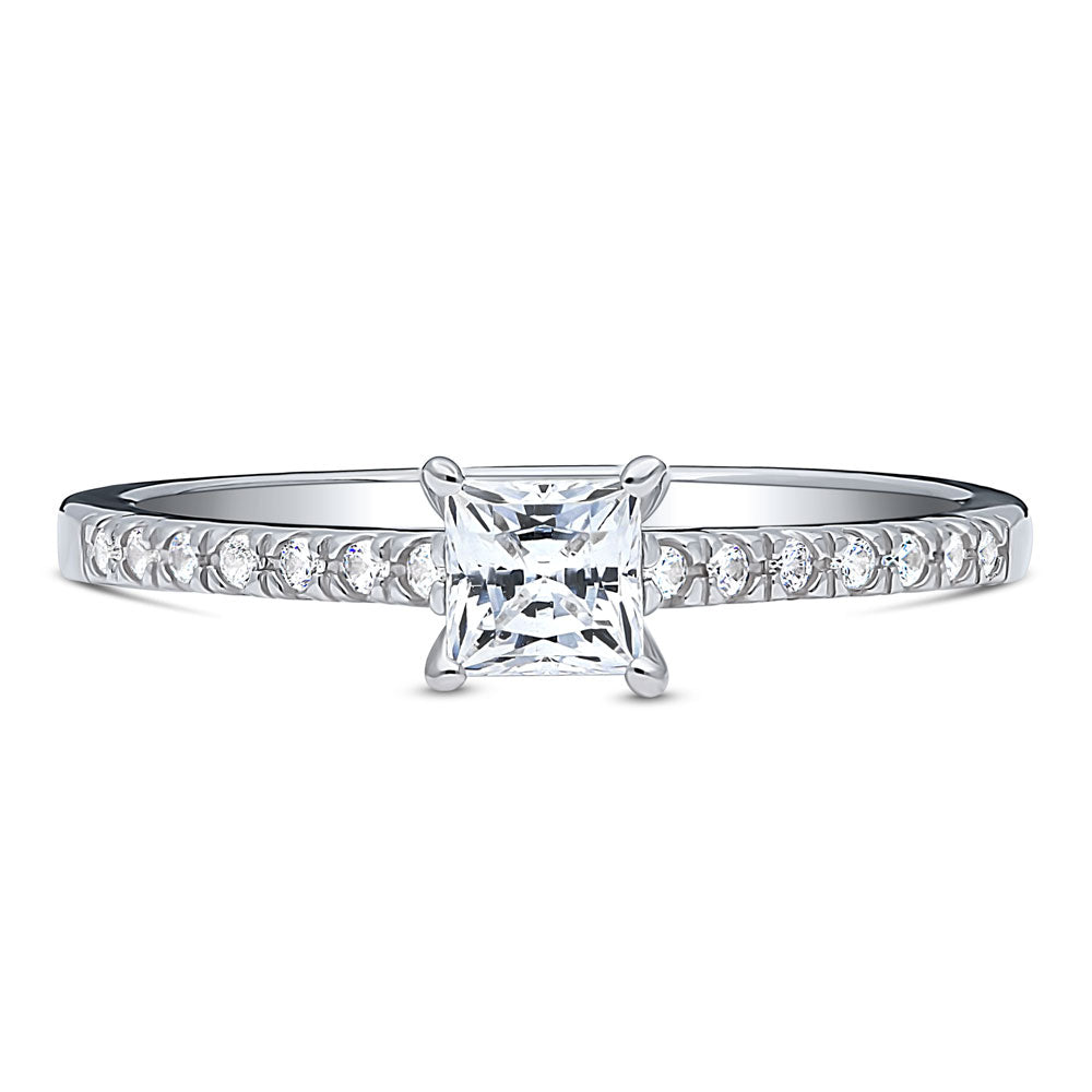 Solitaire 0.4ct Princess CZ Ring in Sterling Silver